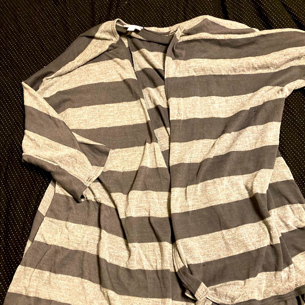 Lularoe short sleeved striped cardigan size M